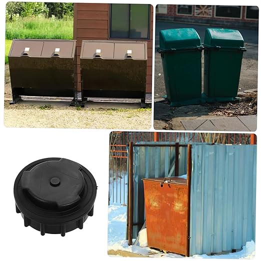 Locking Airtight Trash Can Cover Weatherproof Drain Plug - Image 3