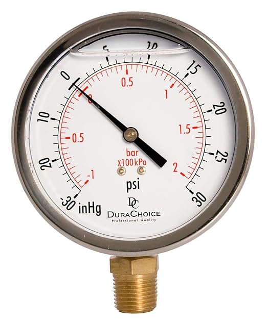 4" Oil Filled Vacuum Pressure Gauge - Image 4