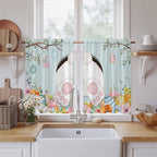Easter Bunny Kitchen Tier Curtains 45 Inch Long 2 Panel Set, Rod Pocket Short by Unknown