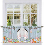 Easter Kitchen Tier Curtains 36 Inch Long 2 Panel Set, Rod Pocket Half Window - Image 2