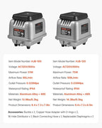 VEVOR Linear Air Pump, 109L/Min Air Flow Septic Aerator Pump, Oil-Free & Quiet - Image 7