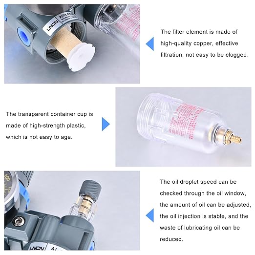 1/4 Inch Compressor Air Filter Pressure Regulator Water-Oil Trap Separator - Image 3