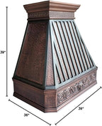 CT Copper Tailor Copper Vent Hood Wall Mount, 610 CFM Exhaust Fan, Stainless - Image 9