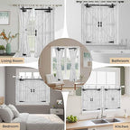 Farmhouse Wood Grain Kitchen Curtains 45 Inch Length, Short Cafe Window - Image 7