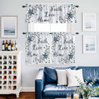 Kitchen Curtains Tiers and Valance Set of 3, Texas Star Country Light Filtering - Image 6