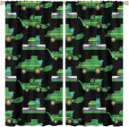 Kids Agriculture Machine Window Curtains, Farm Equipment Tractors Transport by SHElifestyle
