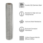 PATIKIL 40" L x 16" W Woven Wire Mesh, 20 Mesh 304 Stainless Steel Air Vent - Image 3