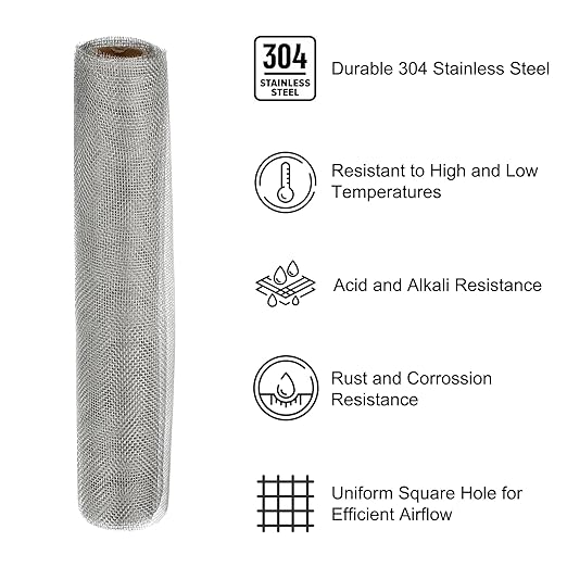 PATIKIL 40" L x 16" W Woven Wire Mesh, 20 Mesh 304 Stainless Steel Air Vent - Image 3