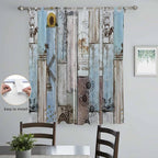 Blue Grey Wooden Living Room Curtains 96 Inch Length, Window Curtains Tab Top - Image 4