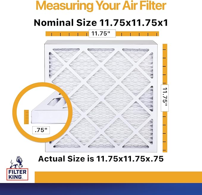 Filter King Air Filters 11.75x11.75x1 | 12 Pack | MERV 13 HVAC Pleated AC - Image 2