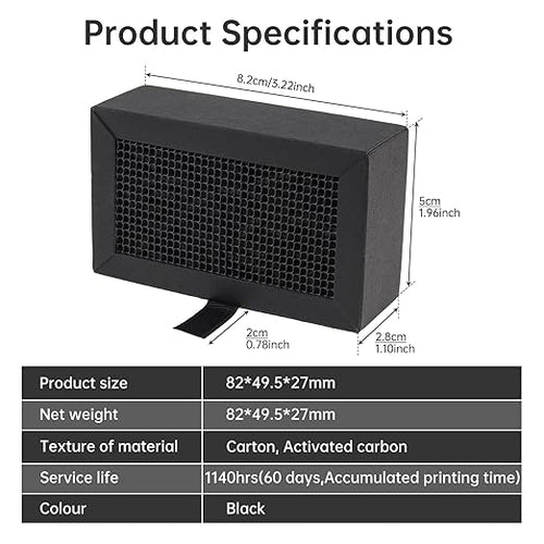2Pcs 3D Printer Activated Carbon Air Filter Cartridge Fit - Image 2
