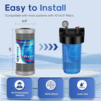 ICEPURE 5 Micron 4.5" x 10" CTO10BB-CQB Whole House Water Filter Upgraded - Image 5