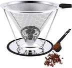 Pour Over Coffee Dripper, Reusable Cone Coffee Filter 1-4 cup, Stainless Steel by Gocoffun