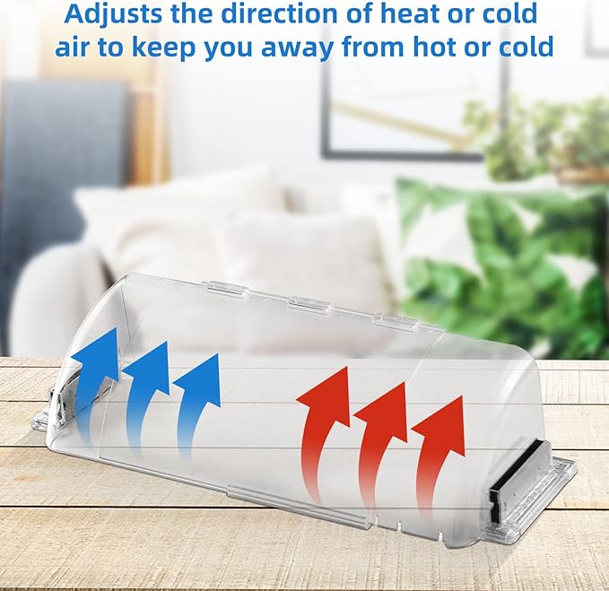 4 Pack Adjustable Air Vent Deflector, 9”-15” Transparent Deflector - Image 4