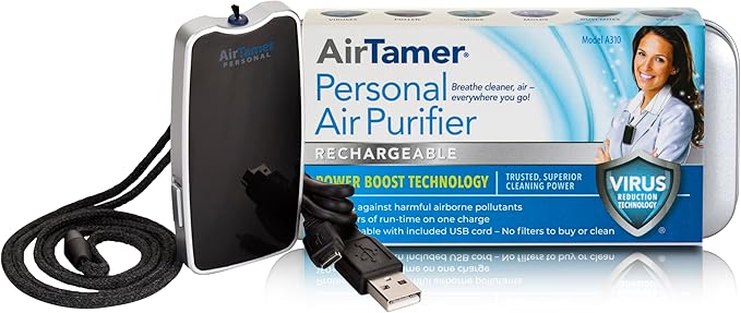 AirTamer A310 Rechargeable Personal Air Purifier, Proven Performance, Virus and by AirTamer