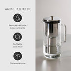 Aarke Purifier Glass Water Pitcher, Refillable Stainless Steel Filter, 8-Weeks - Image 4