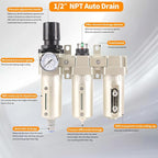 1/2" NPT Industrial Grade 3 Stage Air Compressor Drying System, 0-240 PSI - Image 4