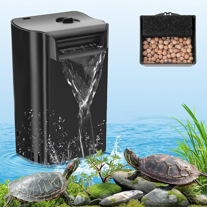 Turtle Tank Filter Internal Power Aquarium Filter Low Water Level Biofiltration by DaToo