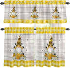 Yellow Gnomes Kitchen Curtains Set 3 Piece by Unknown