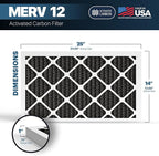 BNX TruFilter 14x25x1 MERV 12 Odor Defense AC Furnace Air Filter - Image 2
