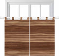 Brown Western Kitchen Curtains 45 Inch Length, Short Cafe Window Curtains Tab by Unknown