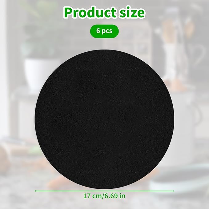 Charcoal Filters for Kitchen Compost Bin, 6.5 Inch Charcoal Filters for Compost - Image 2