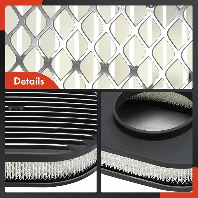 A-Premium Universal 12" Oval Black Air Cleaner Filter Assembly - Image 7