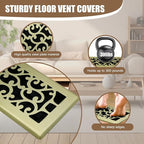 2 Packs Floor Vent Air Register 4X10 Inch Brushed Gold Color Floor Register - Image 3