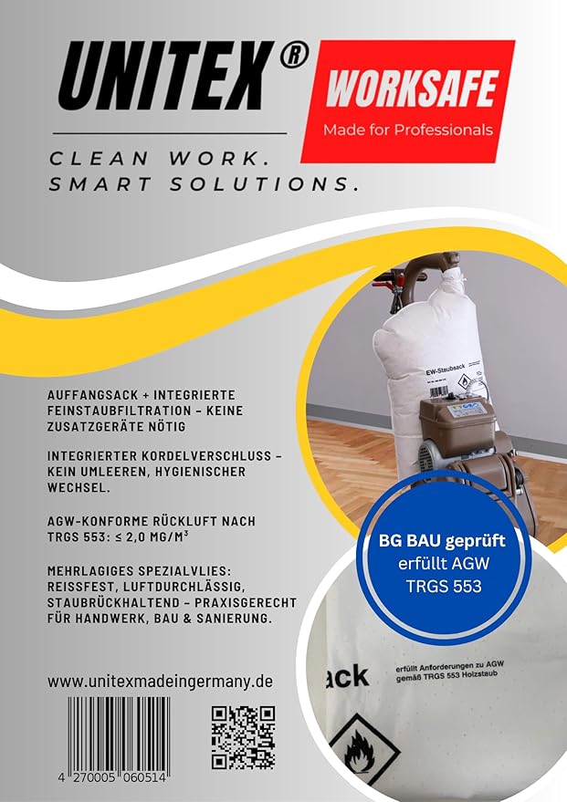 5-Pack UNITEX® WORKSAFE 16-20 Gal Disposable Filter Bags – 2-in-1 System - Image 5