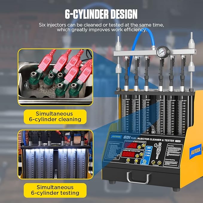 AUTOOL GDI Fuel Injector Cleaner & Tester 110V Ultrasonic Wave Fuel Injection - Image 7