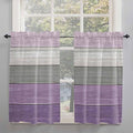 Country Wood Board Gray Purple Window Valance Curtains, Farmhouse Gradient by IDOWMAT