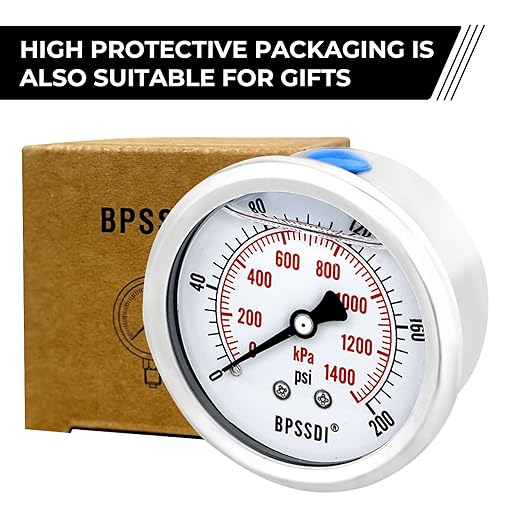 0-200 Psi Glycerin Liquid Filled Low Pressure Gauge, 2.5" Dial Size, 1/4" G - Image 5