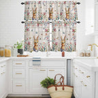 Kitchen Curtains Tiers and Valance Set of 3, Easter Light Filtering Window - Image 3