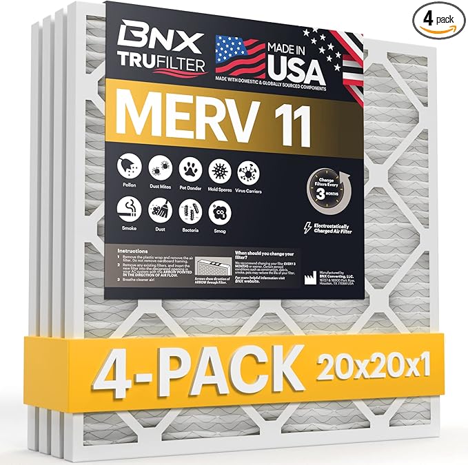 BNX TruFilter 20x20x1 Air Filter MERV 11 by BNX