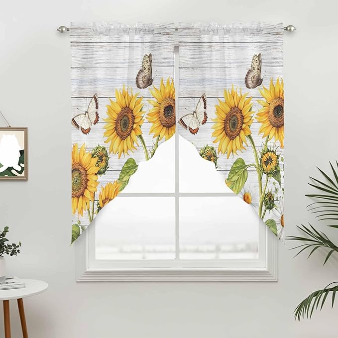 Yellow Sunflowers Swag Valances - Image 3