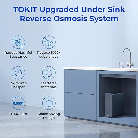 TOKIT UV Reverse Osmosis Water Filter, U2 Pro Under Sink Water Filter System - Image 5