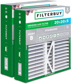 Filterbuy 20x20x5 Air Filter MERV 8 Essential Dust & Allergy Defense, Pleated by Filterbuy