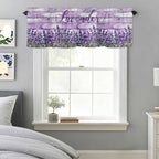 Kitchen Valances for Window, Retro Lavender on Farm Wood Grain Light Filtering - Image 2