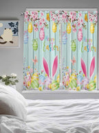 Happy Easter Living Room Curtains 72 Inches length, Spring Bunny Eggs Flower - Image 5