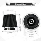 Universal Clamp On Air Intake Filter fits 3 In /3.5 In /4 In Three Different - Image 2