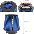 KYOSTAR Universal 3/3.5/4" High-Flow Air Filter, Reusable Cone Cold Air Intake - Image 2