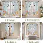 Easter Bunny Window Curtains 63 Inch Long 2 Panel Set, Rod Pocket Bedroom - Image 8