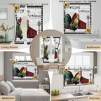 Farmhouse Rooster Living Room Curtains 96 Inch Length, Window Curtains Tab Top - Image 7