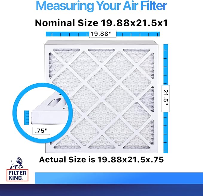Filter King 19.88x21.5x1 Air Filter | 3-PACK | MERV 8 HVAC Pleated A/C Furnace - Image 2