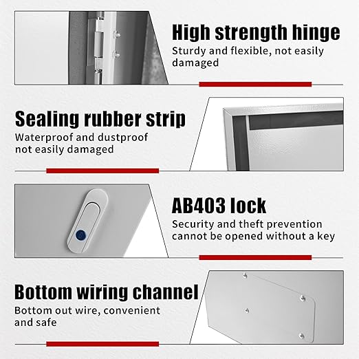 Electrical Box 24 x 16 x 12 Inch Indoor Outdoor Electrical Enclosure Box Steel - Image 3