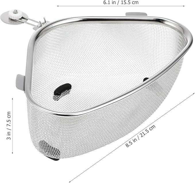 Hemoton Triangle Corner Sink Strainer Basket 8.46X6.10X2.95In Kitchen Drain - Image 2