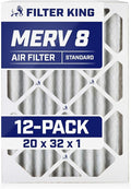 Filter King 20x32x1 Air Filter | 12-PACK | MERV 8 HVAC Pleated A/C Furnace by FilterKing