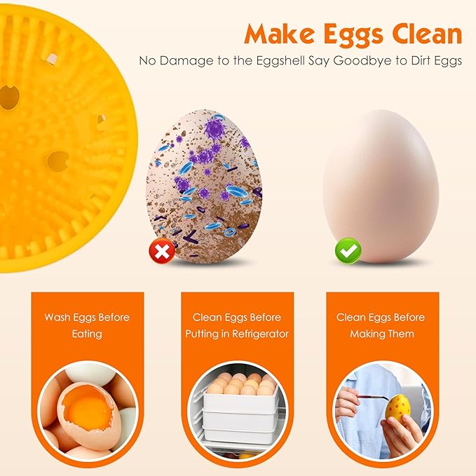 2 PCS Egg Washer for Fresh Eggs, Silicone Egg Brush Cleaner, Egg Cleaner - Image 5