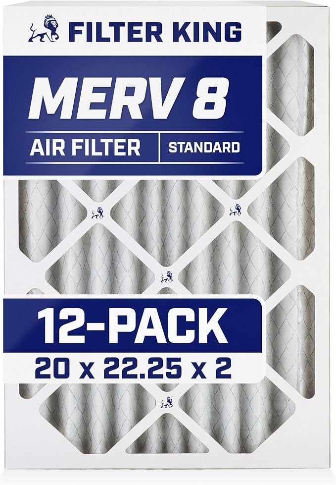 Filter King 20x22.25x2 Air Filter | 12-PACK | MERV 8 HVAC Pleated A/C Furnace by FilterKing