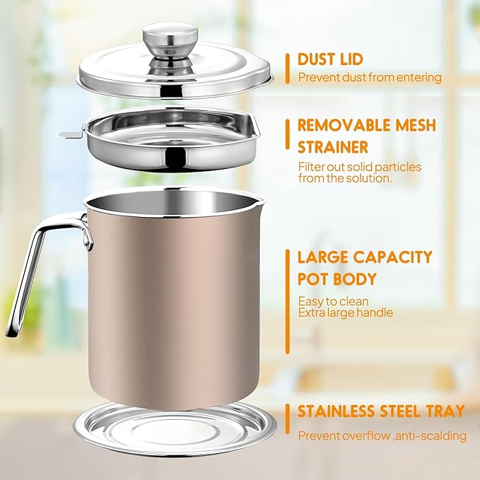 Chihee Grease Container Stainless Steel Bacon Grease Saver - Image 2